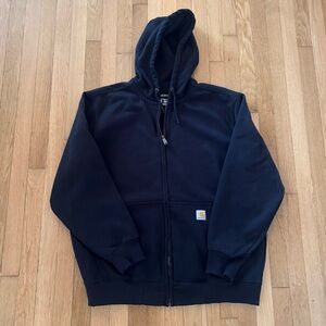 Carhartt Rain Defender Hoodie Black XL Full Zip Mens Jacket Loose Fit